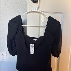Abercrombie & Fitch Black Puff Sleeve Blouse